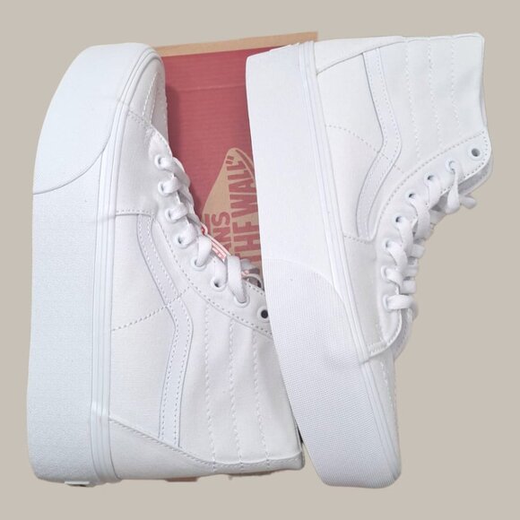 NWT Vans Sk8-Hi Tapered Stackform Shoes- White -Size: Men 8.5/ Women 10 (26.5 cm - Picture 8 of 14